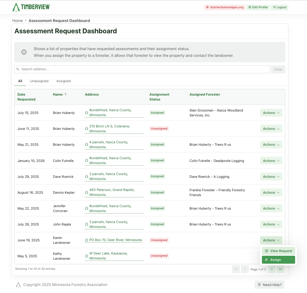 Assessment Requests