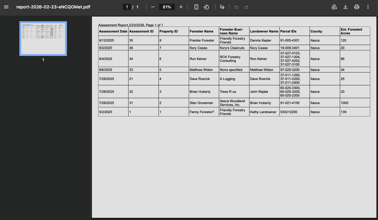 Print, Share, Save Report