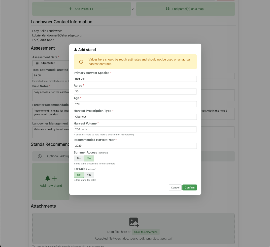 Assessment Request Details