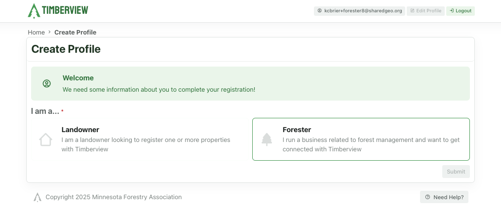 TimberView profile for Forester