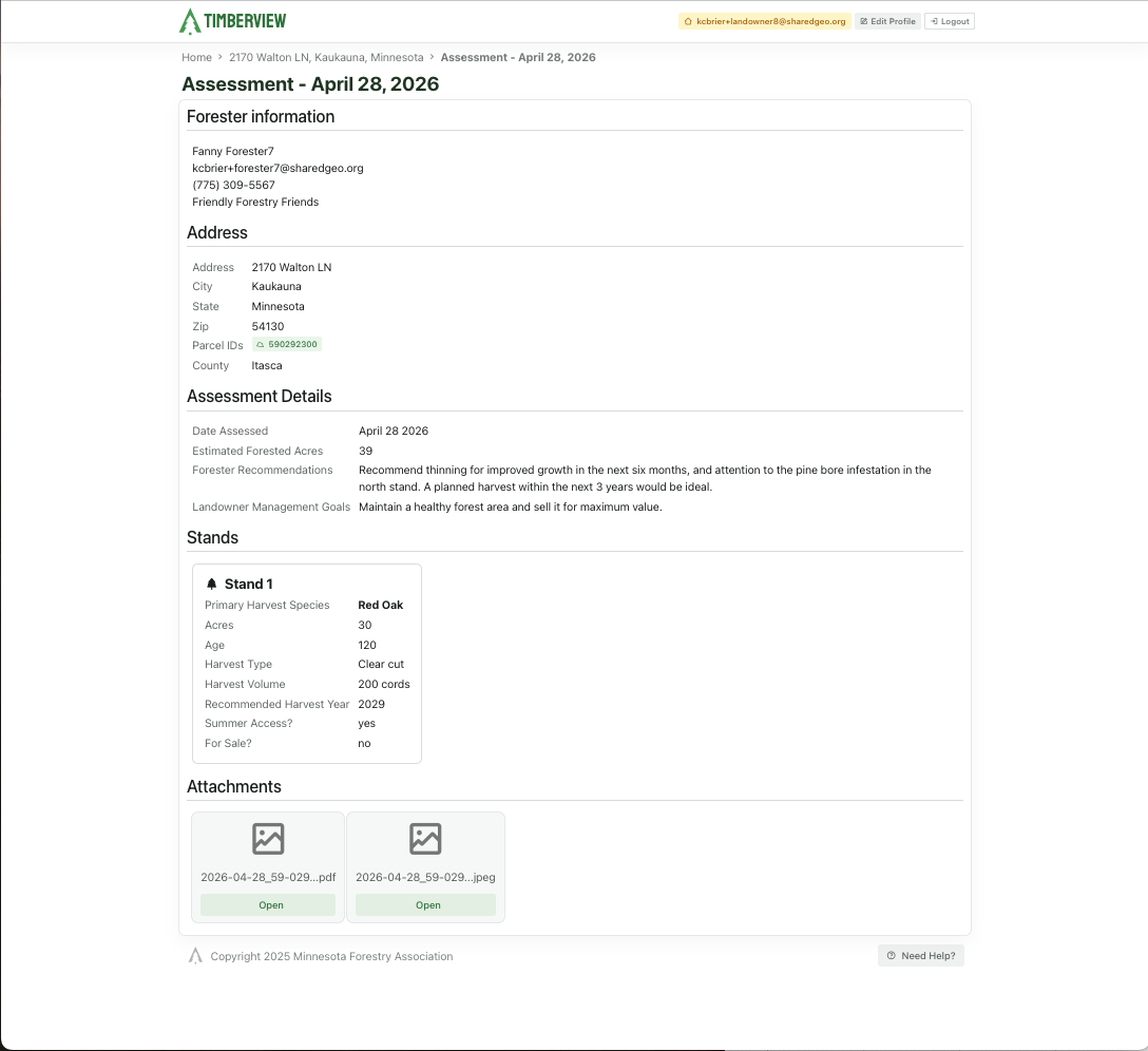 Review the completed assessment