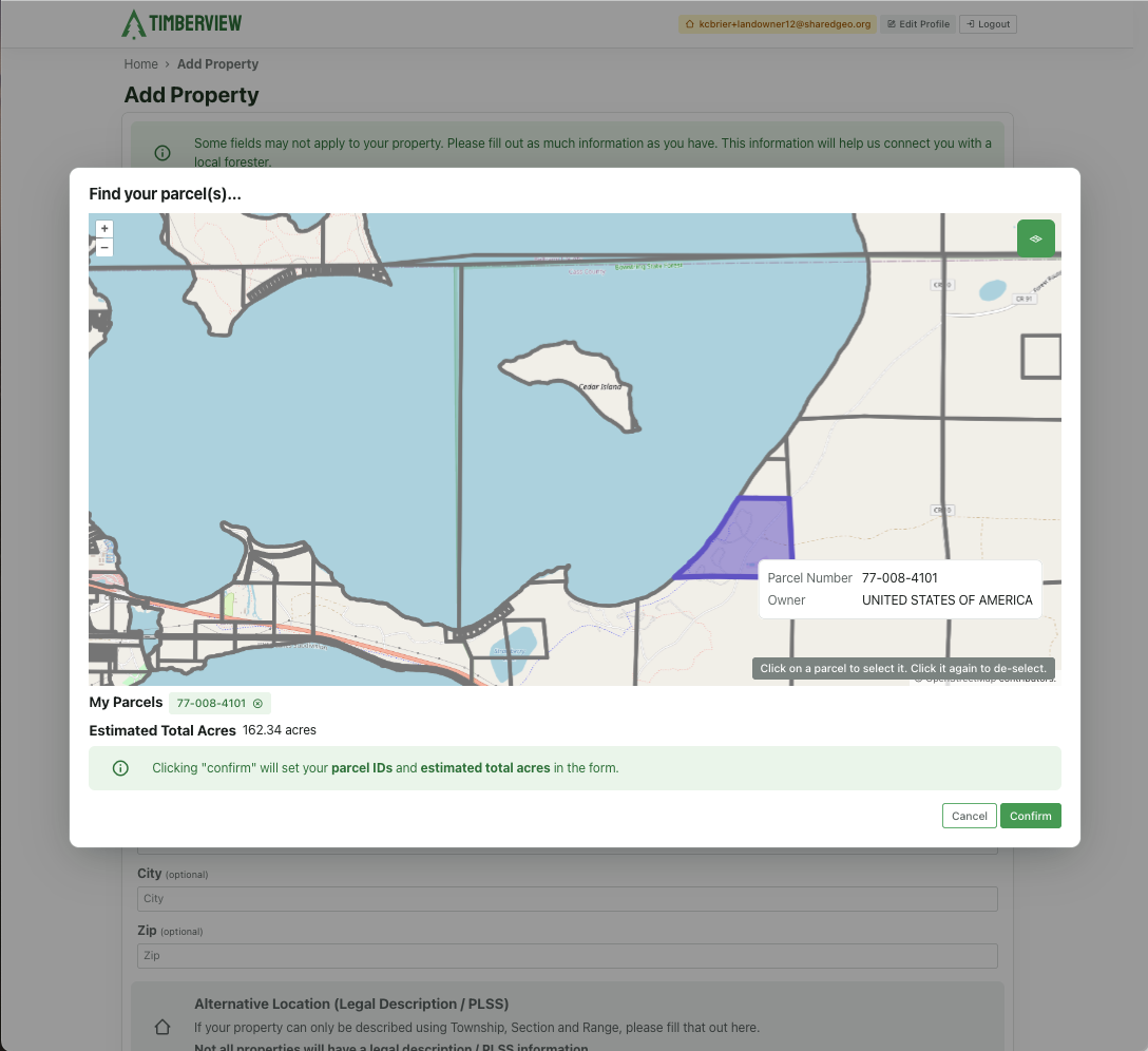 Find a Parcel on the Map